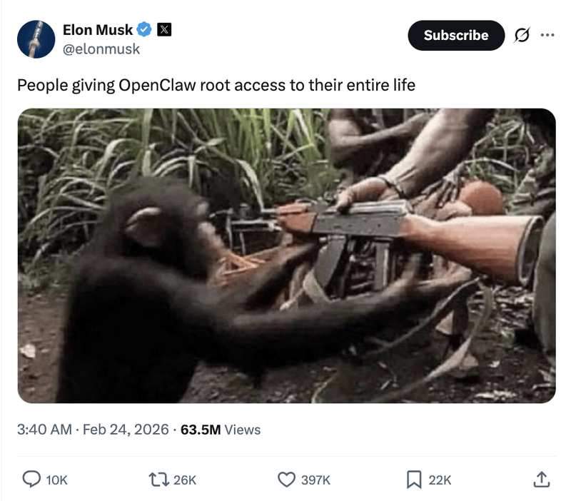  凌晨断电自救！Meta安全高管惨遭OpenClaw清空邮件，马斯克毒舌嘲讽：猴子拿步枪 新闻 凌晨断电自救！Meta安全高管惨遭OpenClaw清空邮件，马斯克毒舌嘲讽：猴子拿步枪 新闻