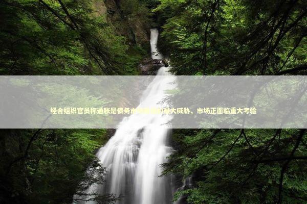 经合组织官员称通胀是债务市场面临的最大威胁，市场正面临重大考验